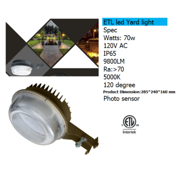 Sensor de fotocelda 70w led yarda luz 9800lm